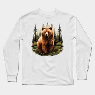 Brown Bear Forest Long Sleeve T-Shirt